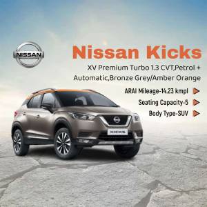 Nissan Kicks XV Premium Turbo 1.3 CVT Petrol in Bronze Grey/Amber Orange color