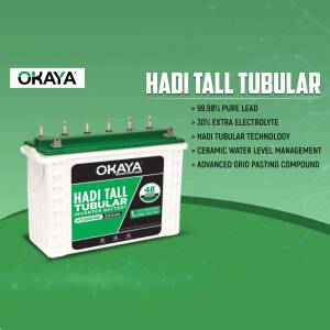 Okaya HADI Tall Tubular Inverter Battery - 48V