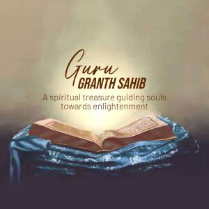 Image of Guru Granth Sahib with glowing light