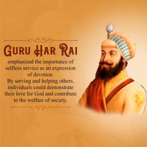 Portrait of Guru Har Rai Ji, the seventh Sikh Guru