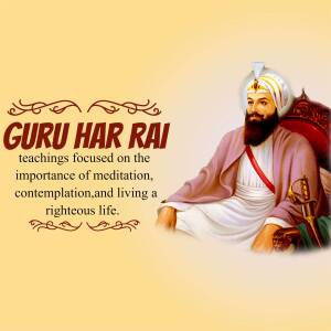 Portrait of Guru Har Rai, the seventh Sikh Guru