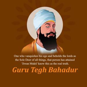 Portrait of Guru Teg Bahadur, the ninth Sikh Guru