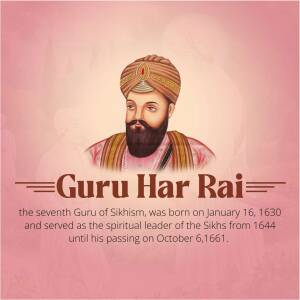 Portrait of Guru Har Rai, the seventh Sikh Guru