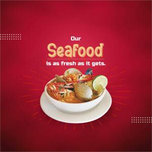 Fresh Seafood Delight Promotional Banner For LinkedIn