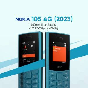 Nokia 105 4G (2023) mobile phone in blue color
