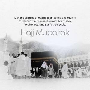 Hajj Mubarak wish with the Kaaba in the background