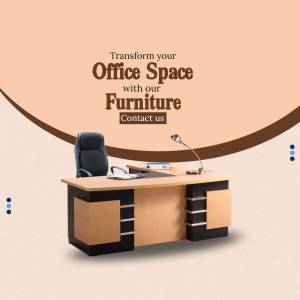 Modern office furniture set with desk and chair