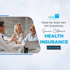 Image of a doctor consulting with senior citizens about health insurance.