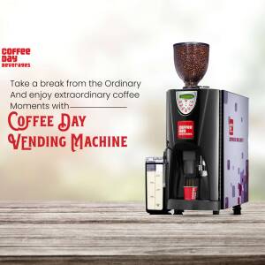 Coffee Day vending machine with a cup dispensing