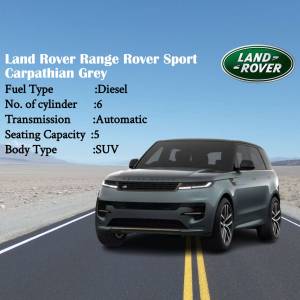 Grey Land Rover Range Rover Sport driving on a road