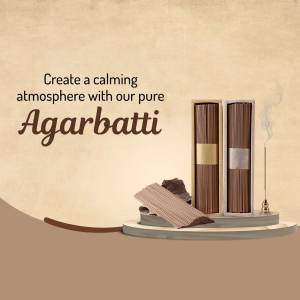 Agarbatti incense sticks with smoke, promoting relaxation and a peaceful environment.