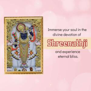 Framed image of Shreenathji with devotional text