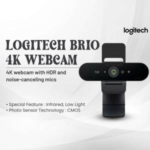 Logitech Brio 4K Webcam with HDR and noise-canceling mics