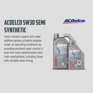 ACDelco SW30 Semi Synthetic Motor Oil bottle with product description