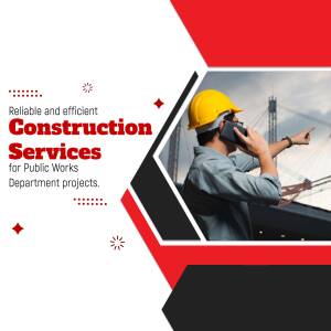Construction worker using a tablet on a bridge