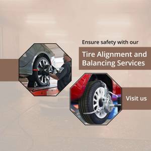 Mechanic performing tire alignment on a car