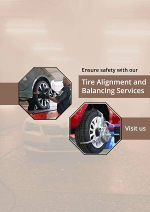Mechanic performing tire alignment and balancing service