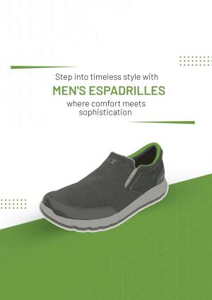 Gray men's espadrilles on a green and white background