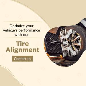 Close-up of a tire alignment machine working on a car wheel