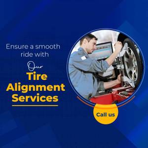 Mechanic performing tire alignment service