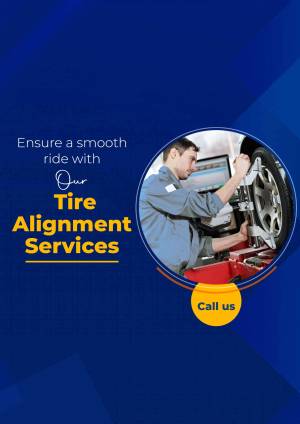 Mechanic performing tire alignment service