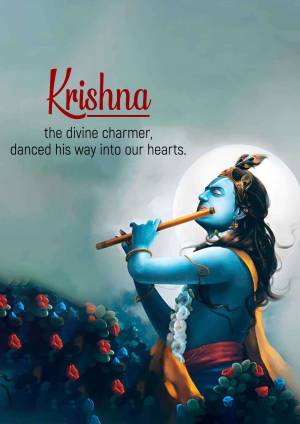 Illustration of Lord Krishna playing the flute