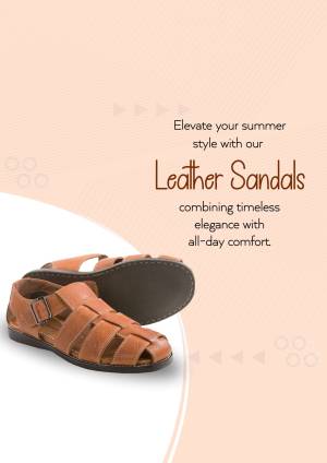 Brown leather sandals for men, perfect for summer