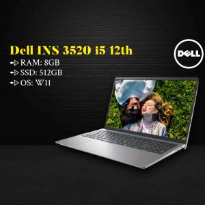 Dell Inspiron 3520 laptop with a couple enjoying a moment displayed on the screen