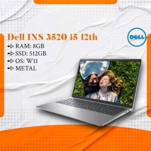 Dell Inspiron 3520 i5 12th Gen laptop with 8GB RAM, 512GB SSD, and Windows 11