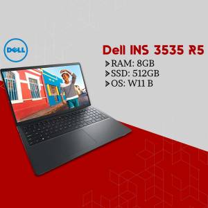 Dell Inspiron 3535 R5 laptop with 8GB RAM, 512GB SSD, and Windows 11