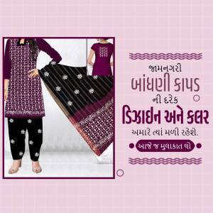 Jamnagari Bandhani Cotton Suit Promotional Banner For Threads