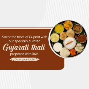 A vibrant Gujarati Thali with various dishes served on a steel plate.