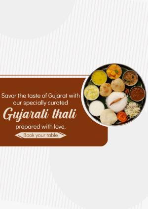 A vibrant Gujarati Thali with various dishes served on a silver platter.