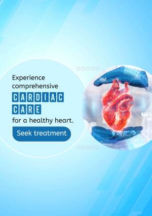 Image depicting a heart in hands with text promoting cardiac care.