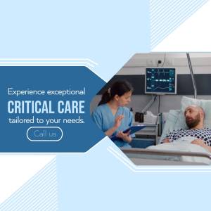 A healthcare worker attending to a patient in a hospital bed with medical equipment visible.