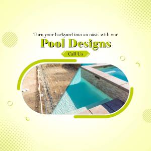 Modern pool design with turquoise water and stone tiling