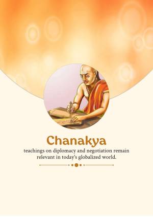 Illustration of Chanakya writing on a manuscript