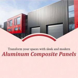 Exterior of a building featuring red and gray aluminum composite panels.