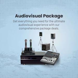 Audiovisual equipment including microphones, speakers, mixer, and amplifier.