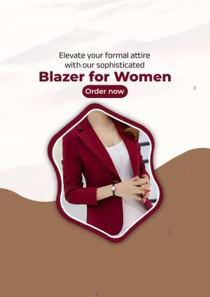 A woman wearing a stylish red blazer, promoting women's blazers.