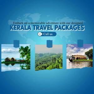 Kerala Travel Packages advertisement with scenic images