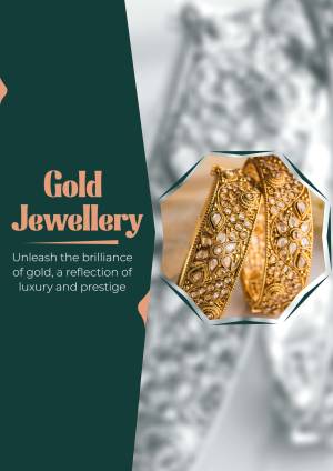 Close-up of ornate gold jewellery with a reflective background.