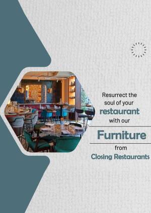 Modern restaurant interior with furniture promotion