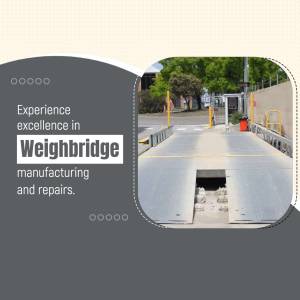 Image of a weighbridge with text promoting manufacturing and repair services.