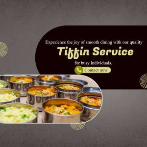 Advertisement for a Tiffin service offering convenient meals for busy individuals.