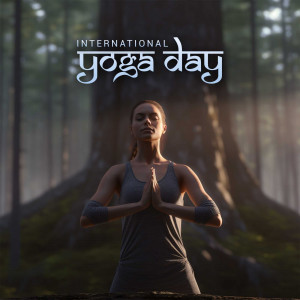 Woman practicing yoga in a forest setting for International Yoga Day