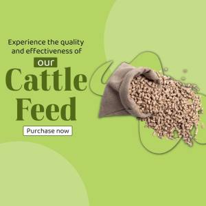 Image of cattle feed with text promoting quality and effectiveness.