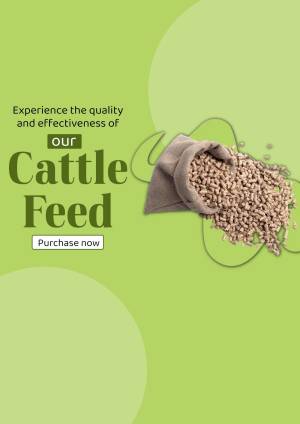 Image of cattle feed in a sack with text promoting quality and effectiveness.