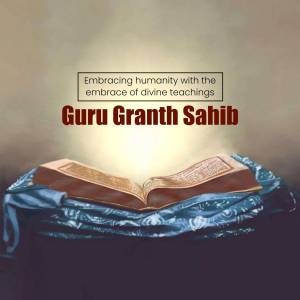 Open Guru Granth Sahib with glowing light
