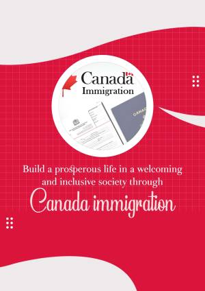 Canada Immigration advertisement with passport and text